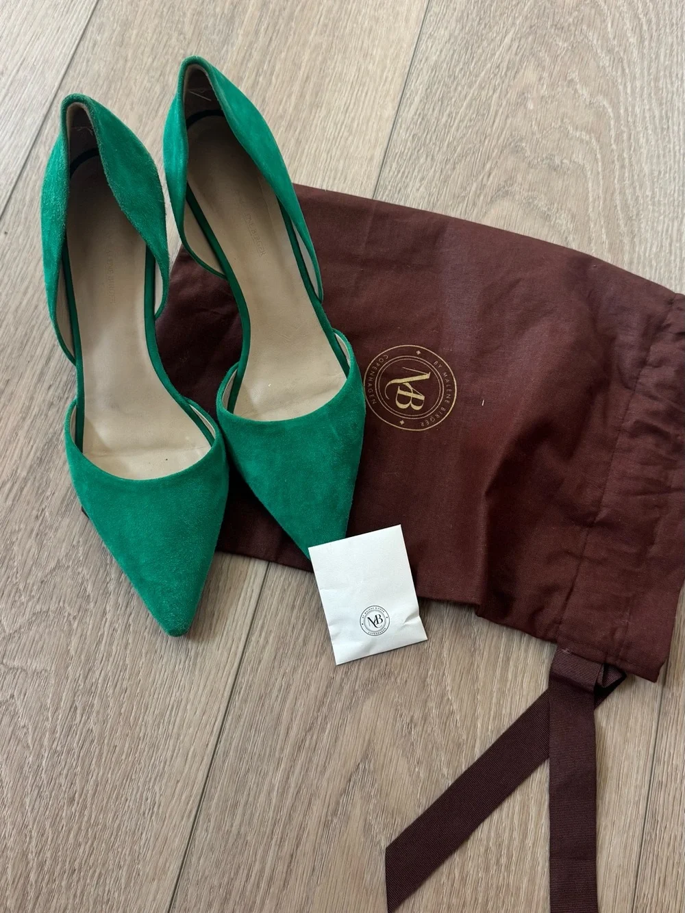 Malene Birger Green Suede Pointed-Toe Women's Pumps eu40